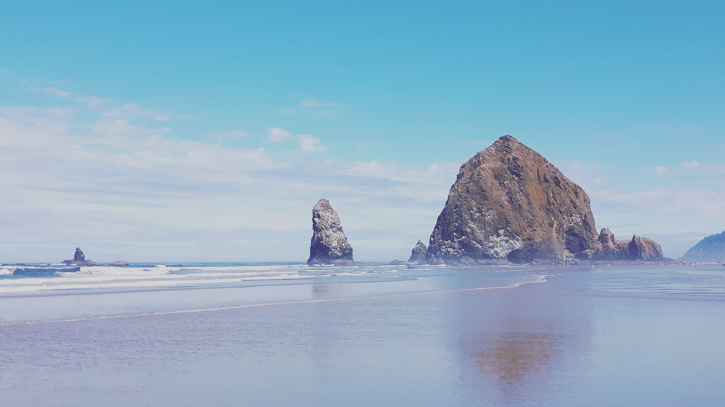 Beach landscape is Clatsop County, Oregon